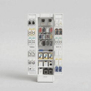 Custom Branded Floor Standing White Multi-Function 3C Produc Phone Case Cable Display Rack 
