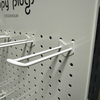 Metal Perforated Panel Display Rack with Hooks, Adjustable Retail Merchandise Stand, Sturdy Base for Store Showcases