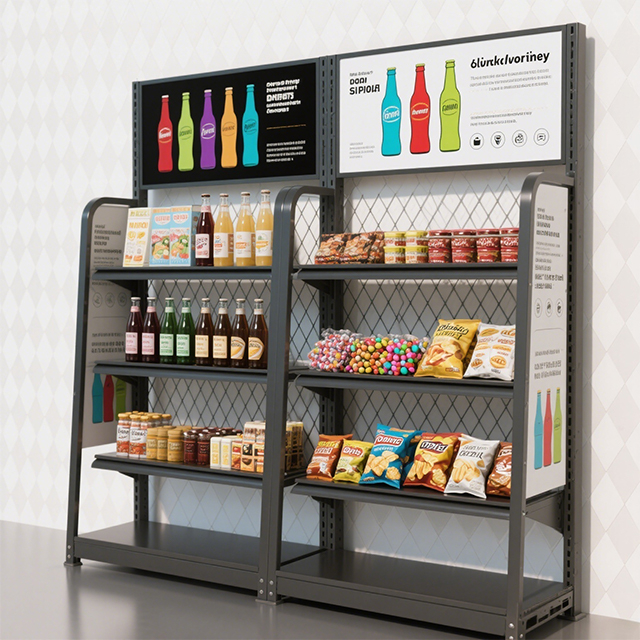 Metal Multi - Tier Display Rack: Custom Branding for Beverages