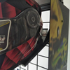 Metal Wire Grid Helmet Display Rack with Signage & Wheels, Mobile Retail Stand for Motorcycle/Sports Helmets