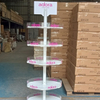 Rotating Multi - Tier Acrylic Display Rack with Branding Signage & Wheels, Retail Stand for Toys/Gifts