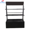 Black Metal Multi - Tier Retail Display Rack with Cabinet, Open - Shelf Stand for Merchandise Showcase