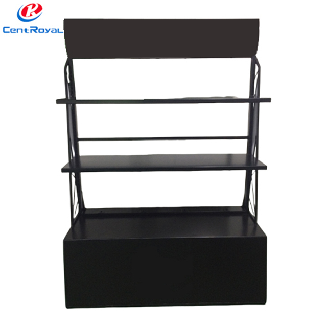 Modern Metal Beauty Display Rack: Custom Branding & Tiered Shelves