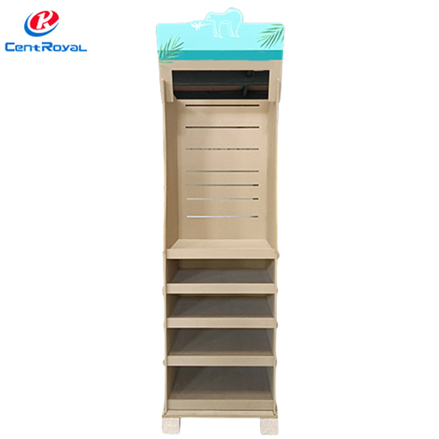 Eco-Themed French-Labeled Multi-Tier Cardboard Display for Bathroom Goods