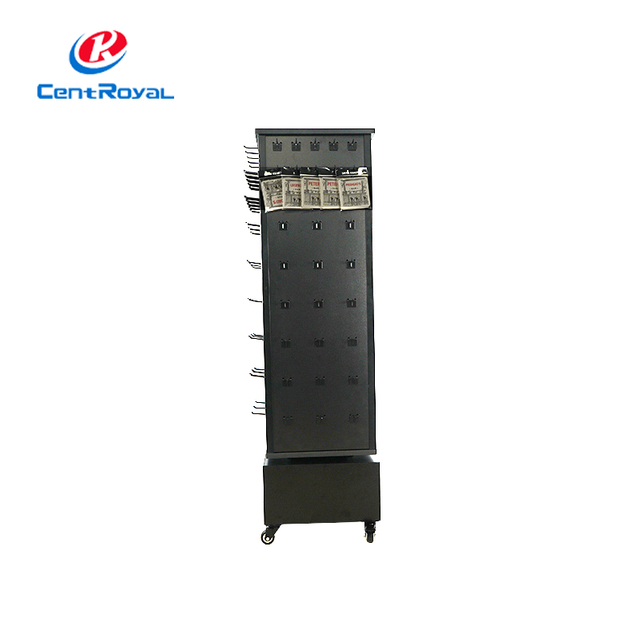 360° Rotating Mobile Metal Display Rack With Multi - Hooks