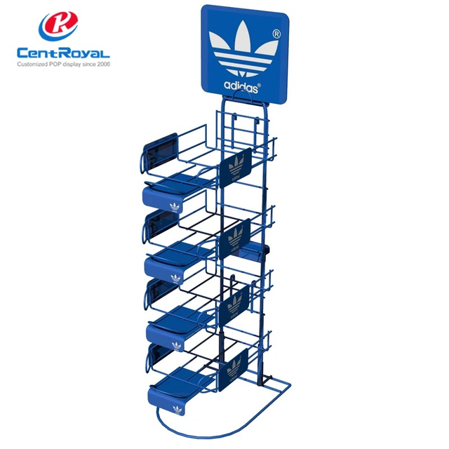 Branded Tiered Metal Display Rack For Adidas Caps
