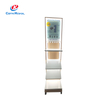 Wooden Multi-Tier Pillow Display Stand with Rolling Base - Retail Rack for Bedding Product Exhibition & Store Showcase