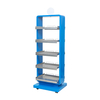 Mobile Display Rack with Wheels & Metal Grid Shelves for Retail Promotion