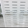 White Slatwall Rotating Display Stand with Acrylic Shelves Metal Hooks