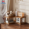 Simple Style Natural Wood Wave Edge Storage Display Rack with Stable Bearing