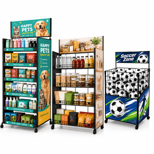Custom Themed Retail Display Rack Collection with Wheel