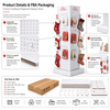 Custom Seasonal Promotional Cardboard Pegboard 4-Sided Floor Standing Peg Hook Display Rack for Christmas Holiday Greeting Cards 