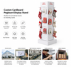 Custom Seasonal Promotional Cardboard Pegboard 4-Sided Floor Standing Peg Hook Display Rack for Christmas Holiday Greeting Cards 